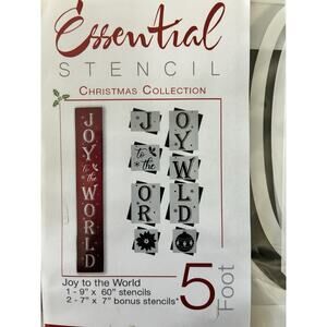 Essential Stencil Reuseable 3 Pc 5 Ft Flexible Washable Strong Joy To The World
